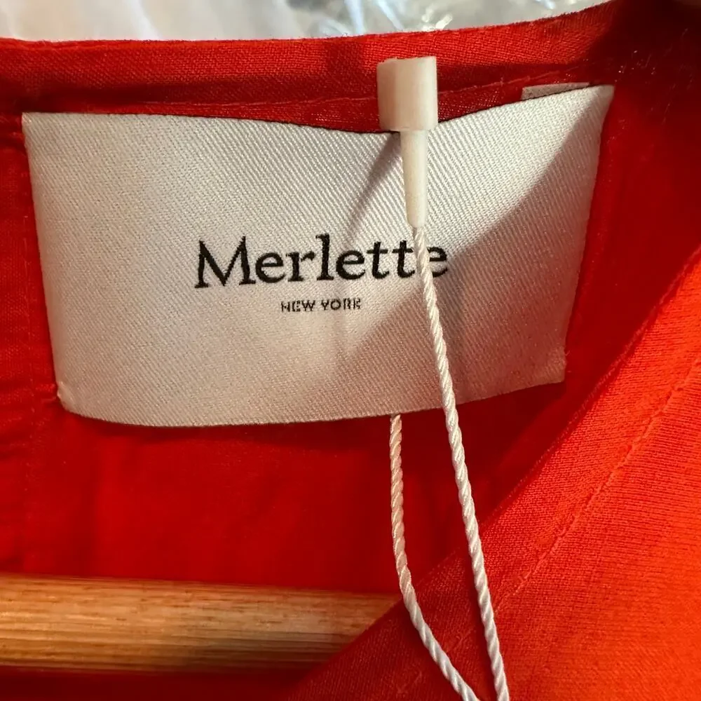Merlette Soliman Midi Contemporary Casual Dress Size Small Flame